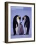 Weddell Sea, Riiser-Larsen Ice Shelf, Emperor Penguins and Chick, Antarctica-Allan White-Framed Photographic Print