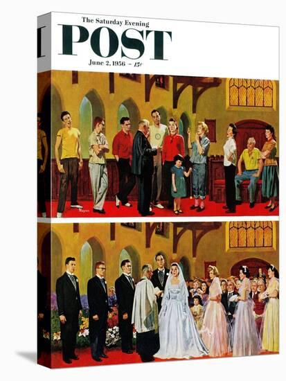 "Wedding and Rehearsal" Saturday Evening Post Cover, June 2, 1956-Earl Mayan-Stretched Canvas