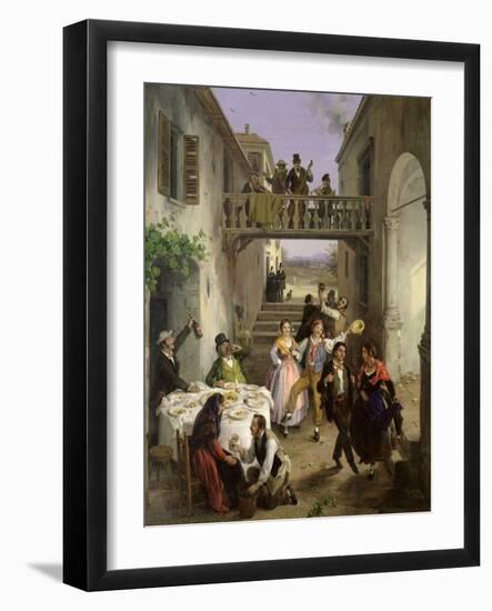 Wedding at Brianza, 1873-Angelo Inganni-Framed Giclee Print