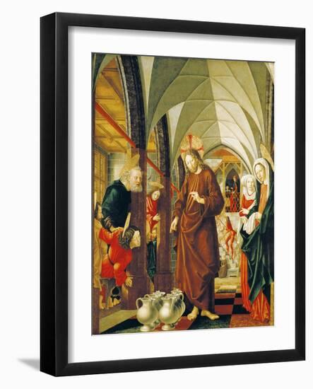 Wedding at Cana, Panel from Stories of Christ, St Wolfgang Altarpiece, 1479-1481-Michael Pacher-Framed Giclee Print