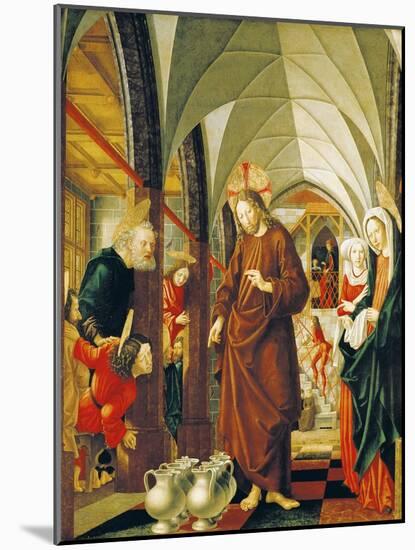 Wedding at Cana, Panel from Stories of Christ, St Wolfgang Altarpiece, 1479-1481-Michael Pacher-Mounted Giclee Print