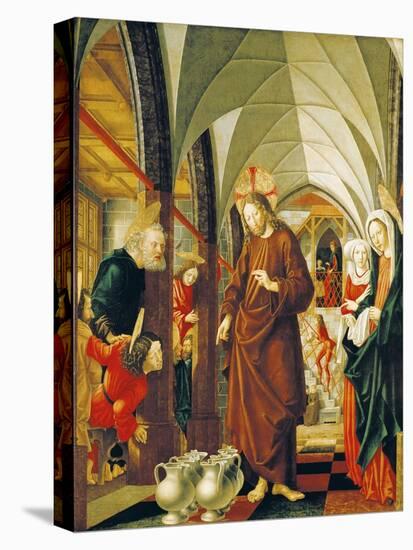 Wedding at Cana, Panel from Stories of Christ, St Wolfgang Altarpiece, 1479-1481-Michael Pacher-Stretched Canvas