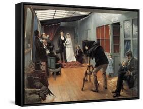 Wedding at the Photographer'S, 1878-1879-Pascal Adolphe Jean Dagnan-Bouveret-Framed Stretched Canvas