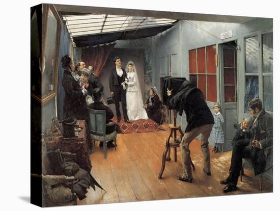 Wedding at the Photographer'S, 1878-1879-Pascal Adolphe Jean Dagnan-Bouveret-Stretched Canvas