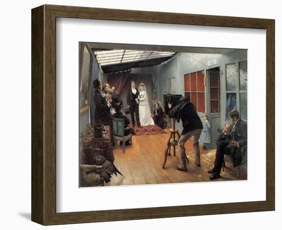 Wedding at the Photographer'S, 1878-1879-Pascal Adolphe Jean Dagnan-Bouveret-Framed Giclee Print