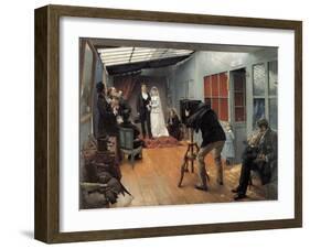 Wedding at the Photographer'S, 1878-1879-Pascal Adolphe Jean Dagnan-Bouveret-Framed Giclee Print