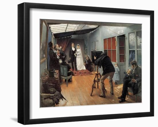 Wedding at the Photographer'S, 1878-1879-Pascal Adolphe Jean Dagnan-Bouveret-Framed Giclee Print