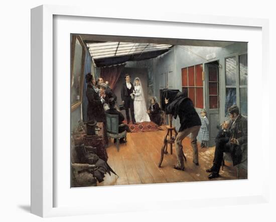 Wedding at the Photographer'S, 1878-1879-Pascal Adolphe Jean Dagnan-Bouveret-Framed Giclee Print