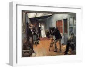 Wedding at the Photographer'S, 1878-1879-Pascal Adolphe Jean Dagnan-Bouveret-Framed Giclee Print