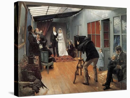 Wedding at the Photographer'S, 1878-1879-Pascal Adolphe Jean Dagnan-Bouveret-Stretched Canvas
