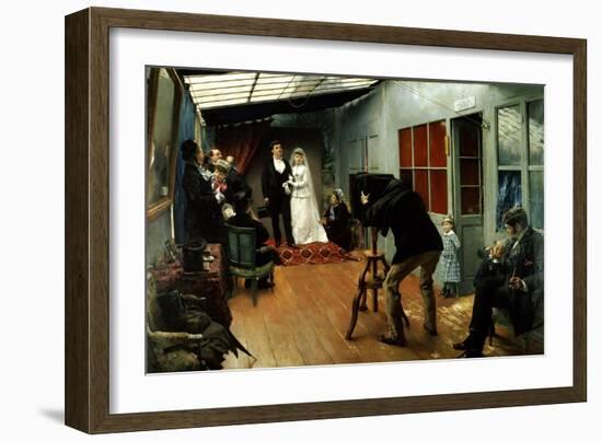 Wedding at the Photographer's, 1878-9-Pascal Adolphe Jean Dagnan-Bouveret-Framed Giclee Print