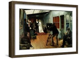 Wedding at the Photographer's, 1878-9-Pascal Adolphe Jean Dagnan-Bouveret-Framed Giclee Print