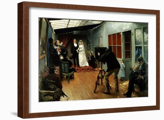 Wedding at the Photographer's, 1878-9-Pascal Adolphe Jean Dagnan-Bouveret-Framed Giclee Print