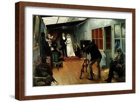 Wedding at the Photographer's, 1878-9-Pascal Adolphe Jean Dagnan-Bouveret-Framed Giclee Print