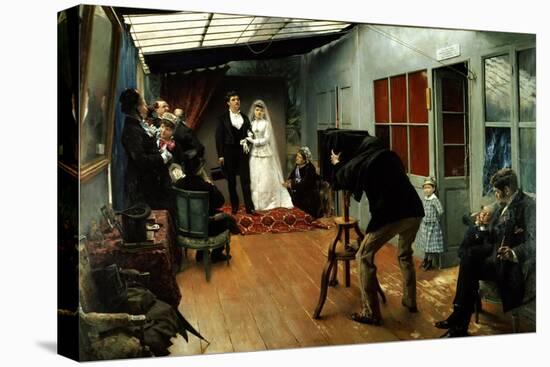 Wedding at the Photographer's, 1878-9-Pascal Adolphe Jean Dagnan-Bouveret-Stretched Canvas