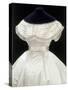 Wedding Bodice in Ivory Silk Satin Trimmed with Lace, c.1865-null-Stretched Canvas