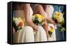Wedding Bouquet Flower Arrangement-mrorange002-Framed Stretched Canvas