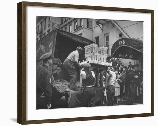 Wedding Cake Shape of White House Delivered for Adam Clayton Powell Jr. and Hazel Scott's Wedding-Sam Shere-Framed Photographic Print