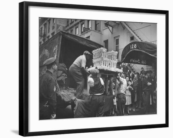 Wedding Cake Shape of White House Delivered for Adam Clayton Powell Jr. and Hazel Scott's Wedding-Sam Shere-Framed Photographic Print