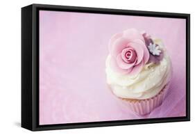 Wedding Cupcake-Ruth Black-Framed Stretched Canvas