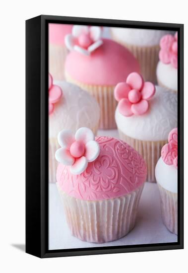 Wedding Cupcakes-Ruth Black-Framed Stretched Canvas
