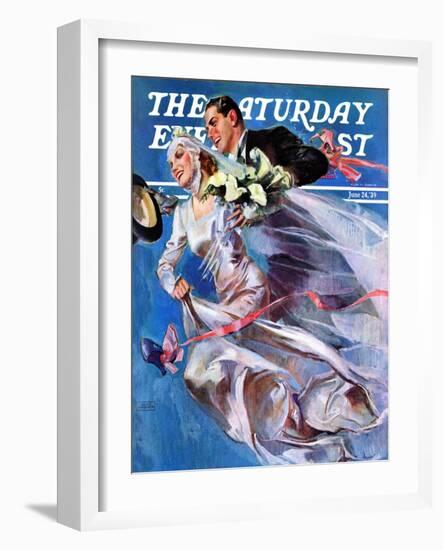 "Wedding Day," Saturday Evening Post Cover, June 24, 1939-John LaGatta-Framed Giclee Print