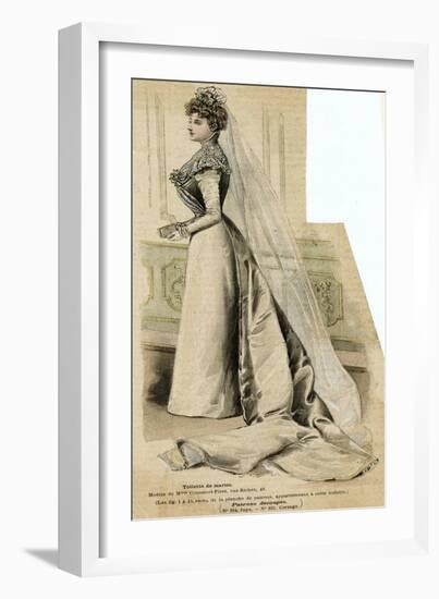 Wedding Dress 1899-null-Framed Art Print