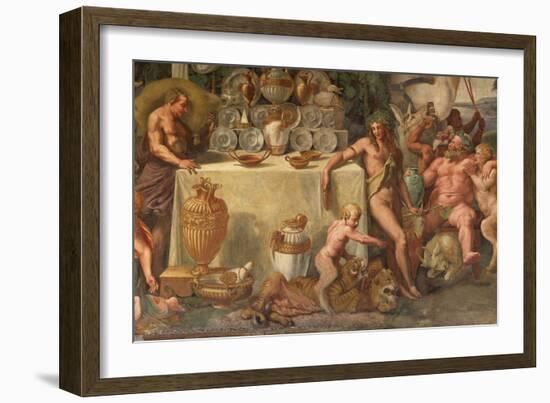 Wedding Feast of Cupid and Psyche, Detail-Giulio Romano-Framed Giclee Print