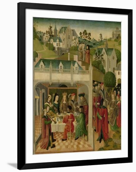 Wedding Feast of Saint Elizabeth of Hungary and Louis of Thuringia in the Wartburg-Master of the St Elizabeth Panels-Framed Art Print