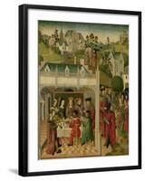 Wedding Feast of Saint Elizabeth of Hungary and Louis of Thuringia in the Wartburg-Master of the St Elizabeth Panels-Framed Art Print