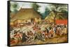 Wedding Feast-Pieter Brueghel the Younger-Framed Stretched Canvas