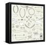 Wedding Graphic Set, Arrows, Hearts, Laurel, Wreaths, Ribbons and Labels.-Alisa Foytik-Framed Stretched Canvas