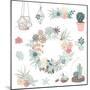 Wedding Graphic Set with Succulents, Wreath and Glass Terrariums-Alisa Foytik-Mounted Art Print