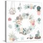 Wedding Graphic Set with Succulents, Wreath and Glass Terrariums-Alisa Foytik-Stretched Canvas