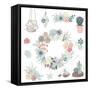 Wedding Graphic Set with Succulents, Wreath and Glass Terrariums-Alisa Foytik-Framed Stretched Canvas