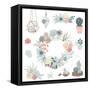 Wedding Graphic Set with Succulents, Wreath and Glass Terrariums-Alisa Foytik-Framed Stretched Canvas