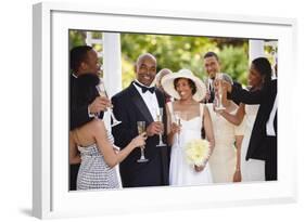 Wedding Guests Toasting Bride and Groom-Blend Images-Framed Photographic Print