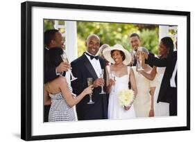 Wedding Guests Toasting Bride and Groom-Blend Images-Framed Photographic Print