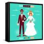 Wedding Invitation Card Template in Retro Style-incomible-Framed Stretched Canvas