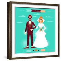 Wedding Invitation Card Template in Retro Style-incomible-Framed Premium Giclee Print