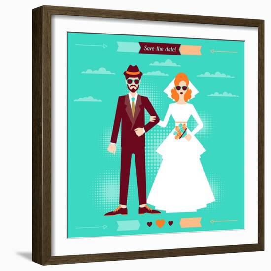 Wedding Invitation Card Template in Retro Style-incomible-Framed Premium Giclee Print