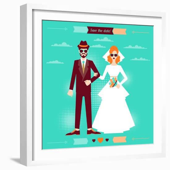 Wedding Invitation Card Template in Retro Style-incomible-Framed Premium Giclee Print