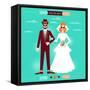 Wedding Invitation Card Template in Retro Style-incomible-Framed Stretched Canvas