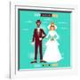 Wedding Invitation Card Template in Retro Style-incomible-Framed Art Print