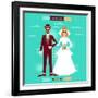 Wedding Invitation Card Template in Retro Style-incomible-Framed Art Print