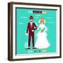 Wedding Invitation Card Template in Retro Style-incomible-Framed Art Print