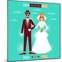 Wedding Invitation Card Template in Retro Style-incomible-Mounted Art Print