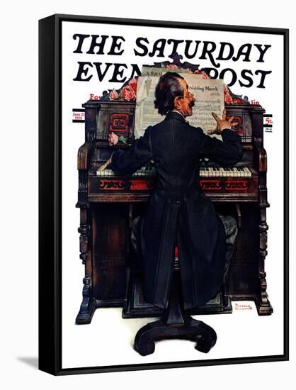 "Wedding March" Saturday Evening Post Cover, June 23,1928-Norman Rockwell-Framed Stretched Canvas