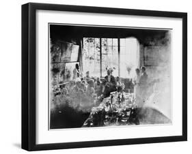 Wedding Meal of Suzanne Hoschede and Theodore Earl Butler, 20 July 1892 (B/W Print)-null-Framed Giclee Print