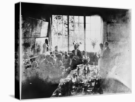 Wedding Meal of Suzanne Hoschede and Theodore Earl Butler, 20 July 1892 (B/W Print)-null-Stretched Canvas